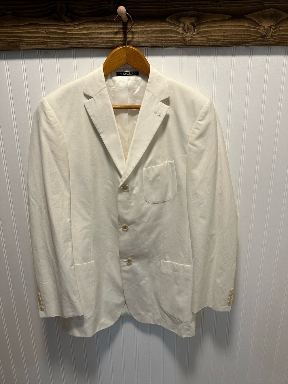 Hugo Boss Men's Blazer Fellini/Movie 42L Greece 3 button VGUC 100% Cotton